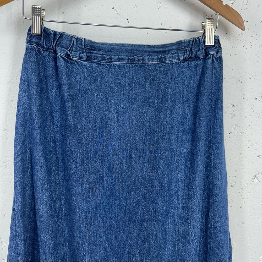 CP Shades Women’s size Medium Blue Denim Jean Maxi Skirt - Picture 8 of 16